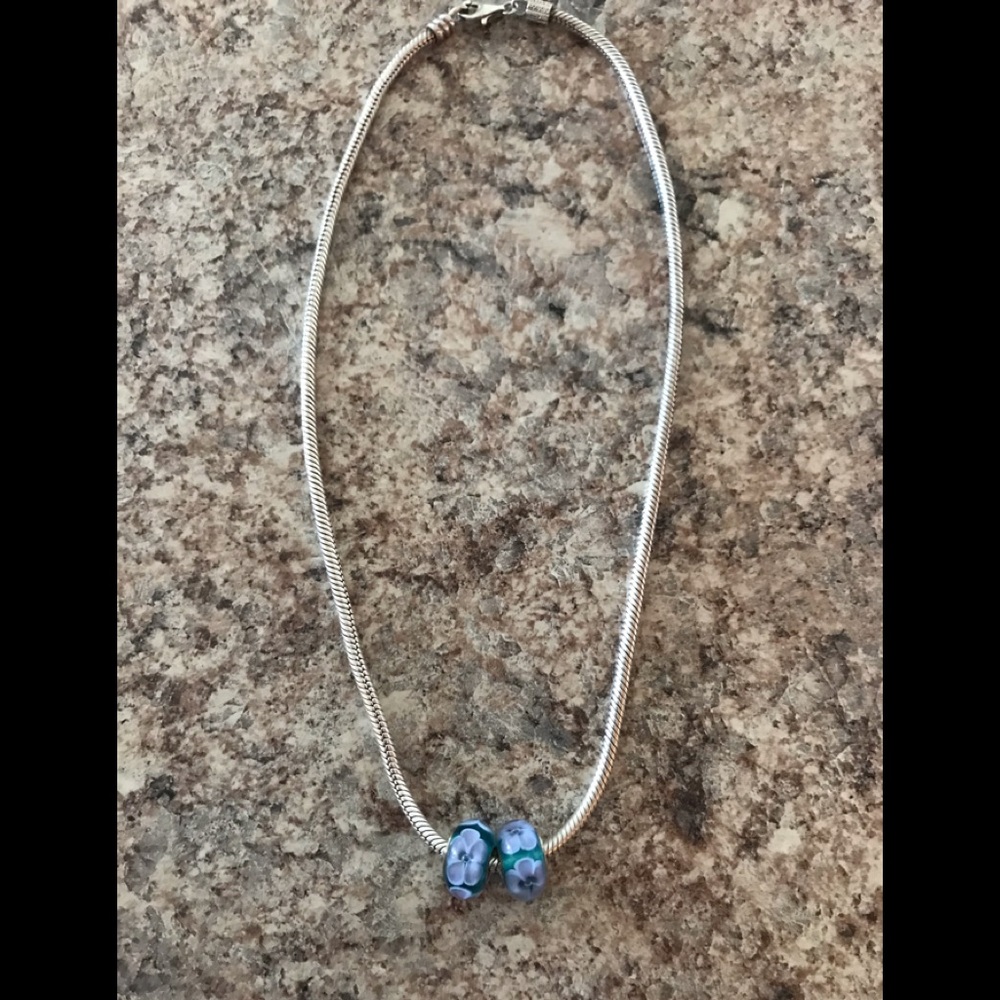 Chamalia Snake Chain and 2 Chamilia glass beads